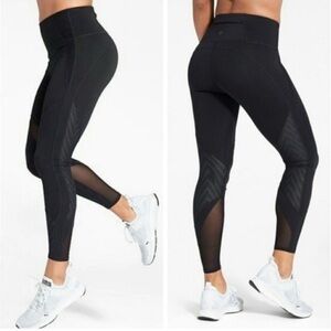 LIKE NEW Athleta Precision High Rise 7/8 Leggings in Black - Sz Medium